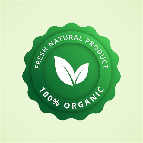 Premium Vector 100 Percent Organic Fresh Natural Product Badge Medal