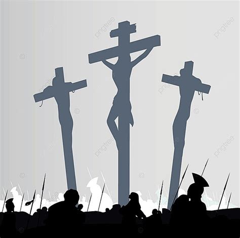 Eastern Calvary Crucifixion Scene Background Dark Silhouette