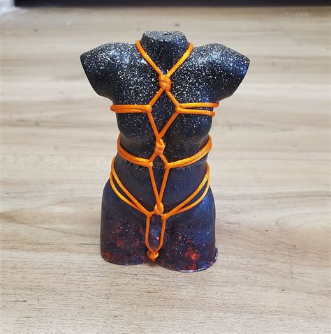 Mixed Glitters W Orange Rope Male Shibari Figur Etsy