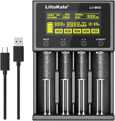 LiitoKala Lii M4S 18650 Battery Charger Smart Universal Charger LCD