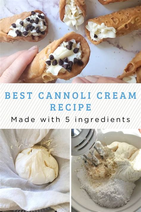 Best Cannoli Cream Recipe made with 5 ingredients | Homemade cannoli ...