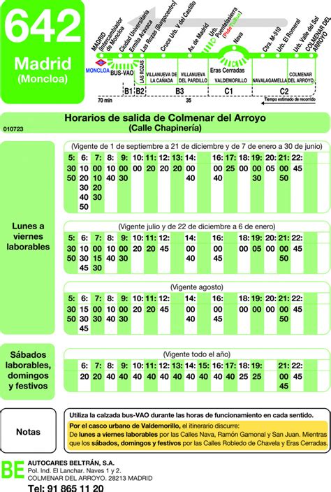 Horarios De Autobús 642 Madrid Las Rozas De Madrid Majadahonda