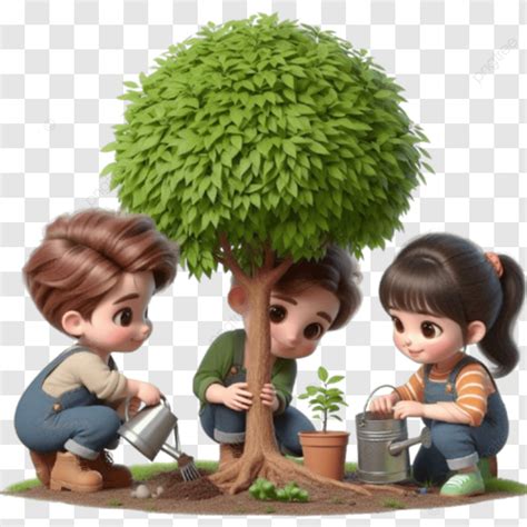 tree planting kids cartoon art kids cartoon art tree planting kids