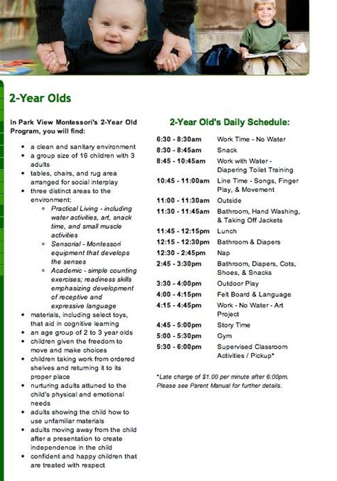 Daily Montessori Schedule For A 2 Year Old From Parkviewmonte