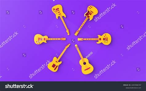 Different Types Guitar Instruments Top View Stock Illustration ...