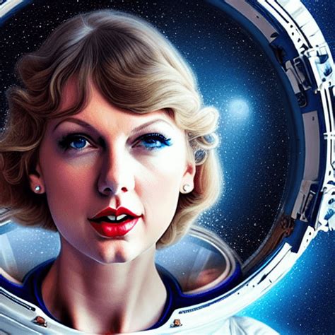 Whimsical Detailed Fantasy Graphic Of Taylor Swift As An Astronaut