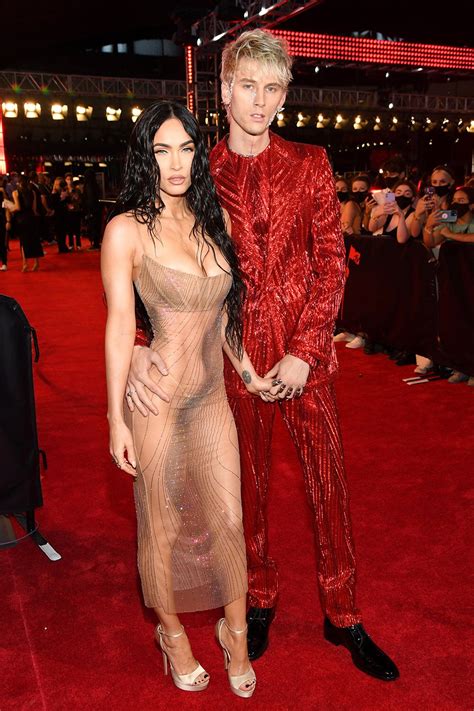 Megan Fox Wears Naked See Through Dress Arriving To 2021 MTV VMAs With