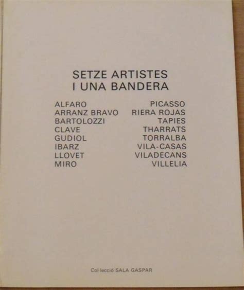 Pablo Picasso Portada Y Contraportada Cat Logo Setze Artistes I Una