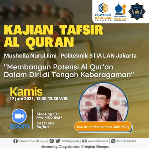 Kajian Tafsir Al Quran Politeknik Stia Lan Jakarta