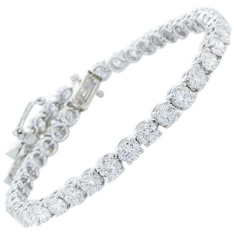 7 95 Carat Diamond Tennis Bracelet 14k White Gold For Sale At 1stdibs