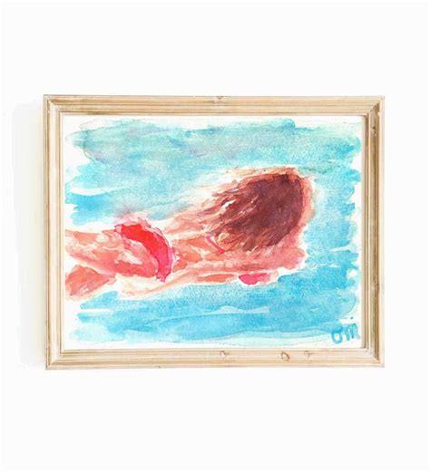 Colorful Underwater Swimmer Watercolor Digital Print Ocean Swimming ...