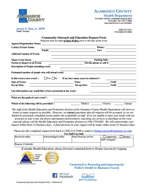 Fillable Online Community Outreach And Ed Request Form Fax Email Print