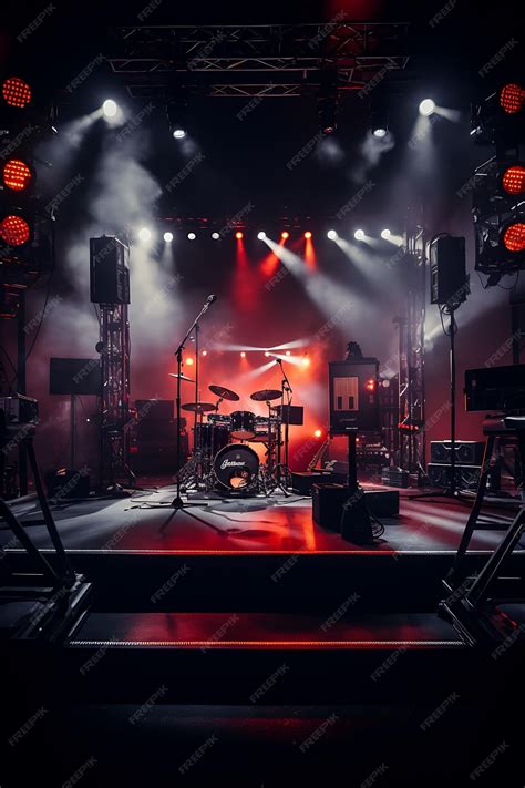 Premium Photo Background Of Rock Concert Backdrop Stage Lights And