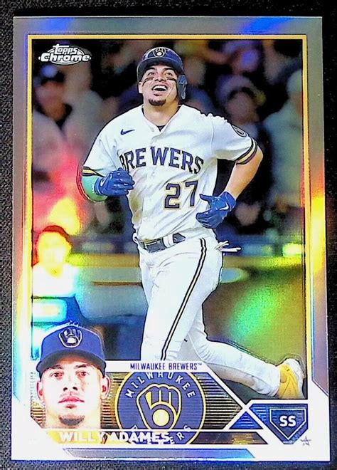 Willy Adames Topps Chrome Refractor Brewers Ebay