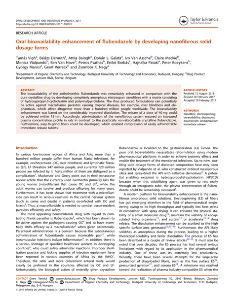 (PDF) Oral bioavailability enhancement of flubendazole by developing ...