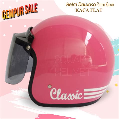 Jual Helm Bogo Retro Dewasa Vintage Classic Half Face Pria Wanita Hijab