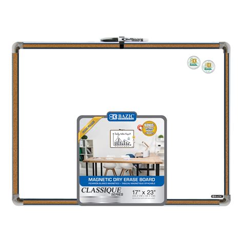 Classique Cork Framed Magnetic Dry Erase Board X W Marker