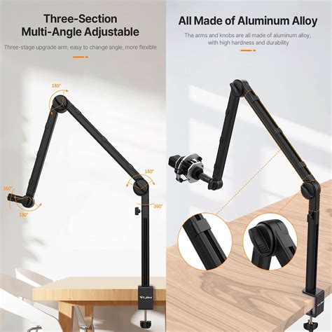 Ulanzi Vijim Ls Desk Table Clamp Boom Arm Mic Microphone Stand Mount