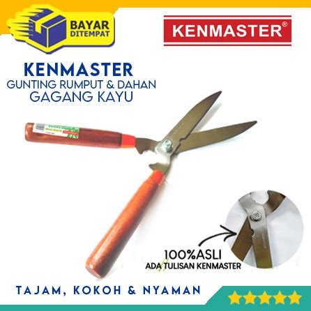 Jual Kenmaster Gunting Rumput Tangan Besar Panjang Gagang Kayu Potong