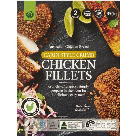 Woolworths Chicken Breast Fillets Cajun Style Crumb 350g Woolworths