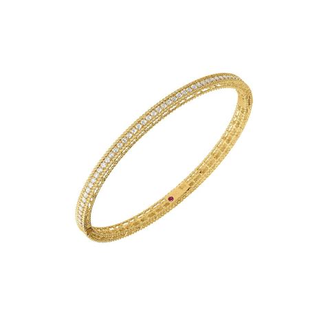 Roberto Coin Symphony Yellow Gold Bracelet With Diamonds Coral Jewelry