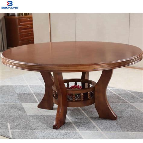 8 Seat Wooden Rotating Dining Round Table And Chair Set Alibaba