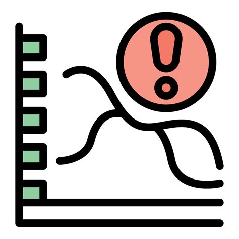 business chart showing critical error  exclamation point
