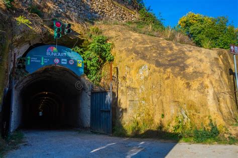 Tirana Albania Eingang Des Bunkart Tirana Ersten Nuklearen Bunker In