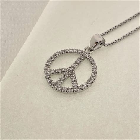 Sterling Silver Peace Necklace Karat Gold