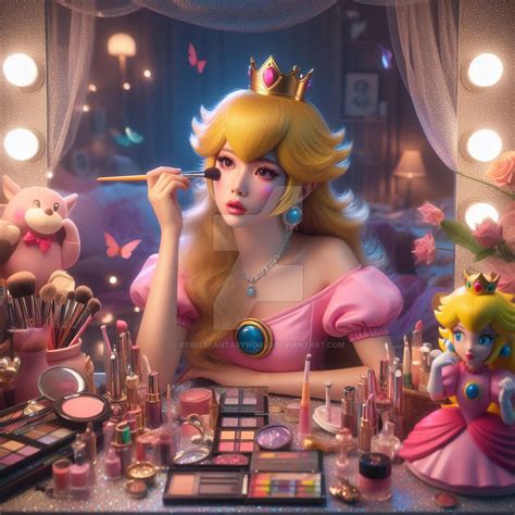 Princess peach does her makeup 3D by RebelsFantasyWorld on DeviantArt