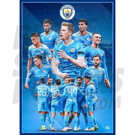 Manchester City Fc Player Montage Poster Officially Licensed