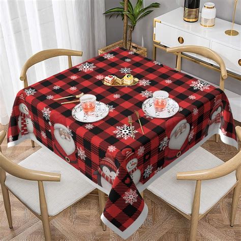 Amazon ProLeiBao Square Christmas Tablecloth 60x60 Inch Buffalo