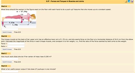 Solved 9 37 Forces And Torques In Muscles And Joints H Part Chegg