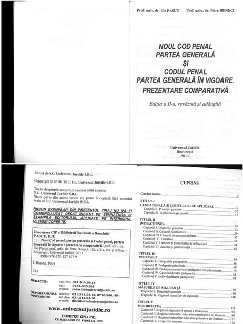 PDF Noul Cod Penal Si Partea Generala Ilie Pascu Petre Bunici