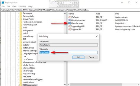How To Add Edit Or Change OEM Information In Windows 10 MajorGeeks