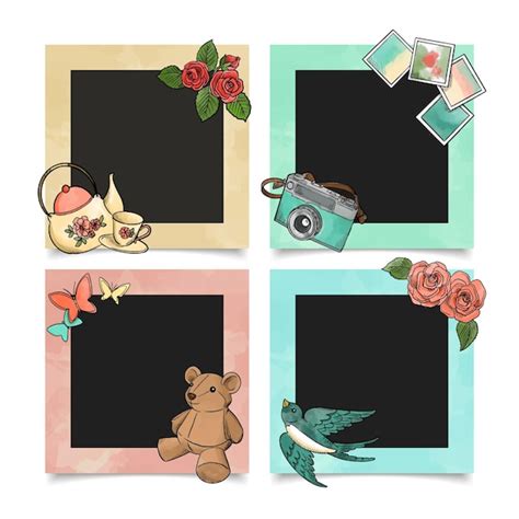 Free Vector | Vintage scrapbook frames