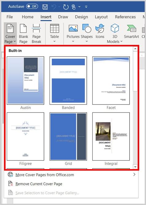 How To Create A Cover Page In Microsoft Word Built In And Custom