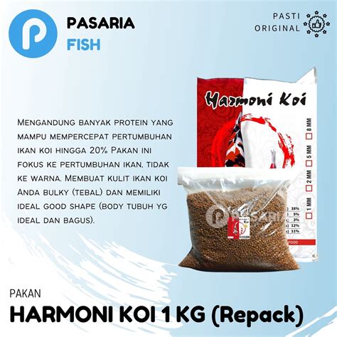 Jual HARMONI KOI 1 Kg 1mm 2mm 5mm 8mm Pertumbuhan Menutrisi Pakan Pelet