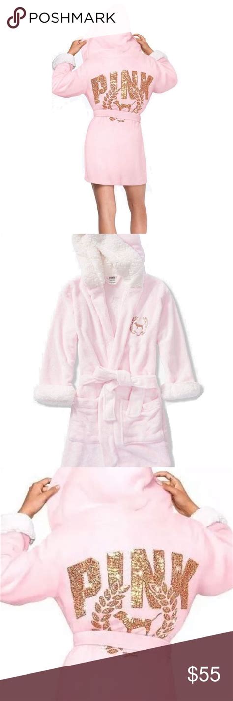 Victorias Secret Pink Bling Sherpa Robe Ml Pink Bling Secret Pink Pink Ladies