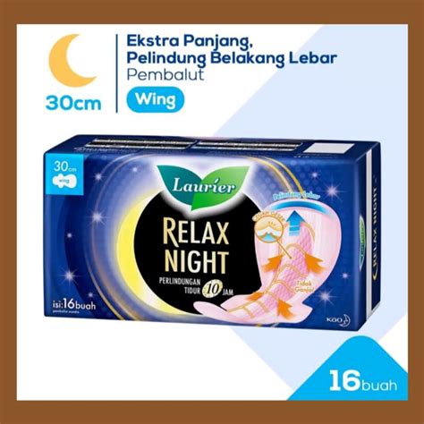 Jual Laurier Pembalut Wanita Relax Night Wing Cm Isi Pcs Shopee