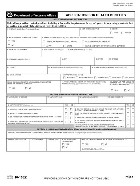 2013 Form VA 10-10EZ Fill Online, Printable, Fillable, Blank - pdfFiller