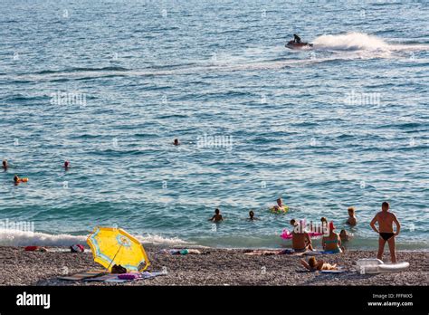 Black Sea Beach Gagra Abkhazia Georgia Stock Photo Alamy