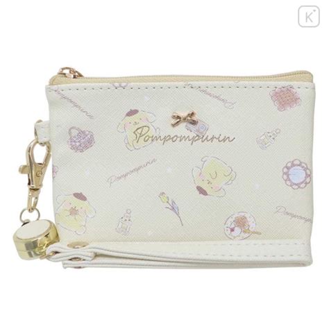 Japan Sanrio Mini Pouch Pass Case Card Holder With Reel Pompompurin