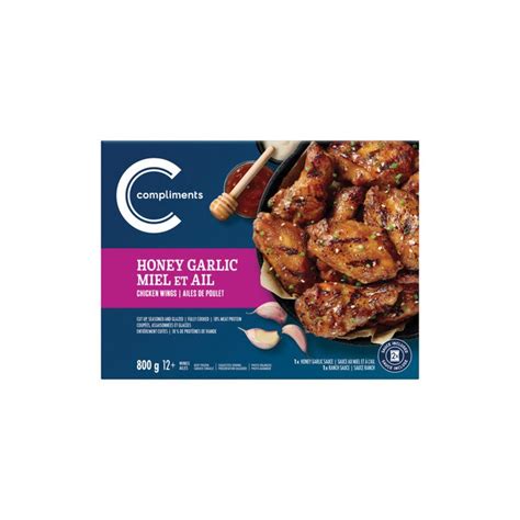 Compliments Honey Garlic Chicken Wings 800 G