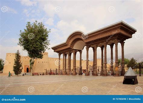 The Arch In The Park And Khujand Fortress Citadel Tajikistan In