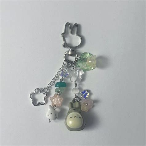 Totoro Keychain Cm Long Made Of Glass Beads Depop Jewelry