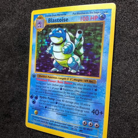 Holo Blastoise Base Set 1st Edition Shadowless Pokemon Card Etsy