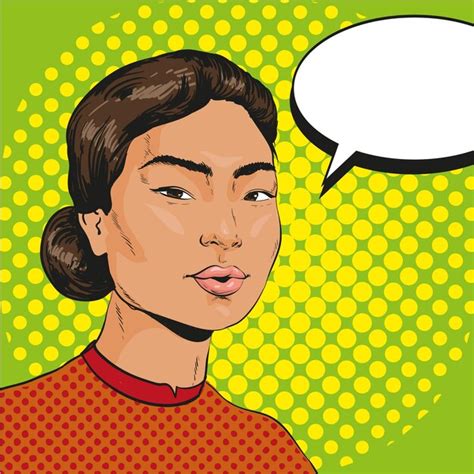 Premium Vector Vector Illustration Of Asian Woman With Speech Bubble