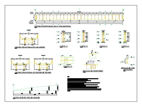 Detalles De Viga Metálica De Puente En Autocad Cad 13752 Kb Bibliocad