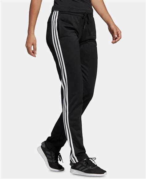 Adidas Womens Essential 3 Stripe Tricot Full Length Pants Macys